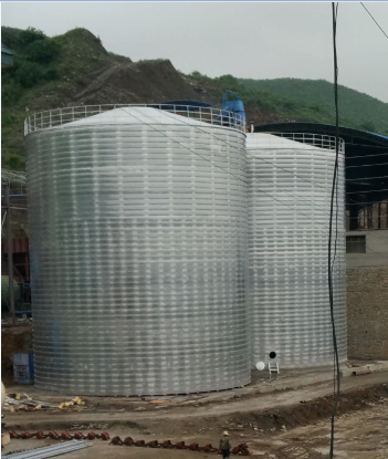 阜城粮食钢板仓的安装全过程不用热焊接